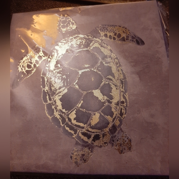 💲3 Canvas Prints with some Gold Foil 8" x 8" Sea Creatures - Picture 6 of 8